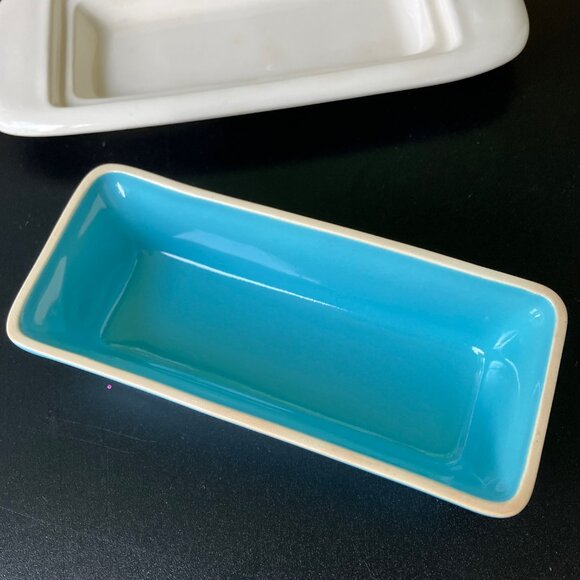 Salem North Star Turquoise 1/4 lb Covered Butter Dish - Picture 4 of 12